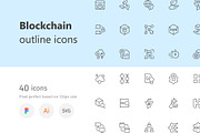 Blockchain outline icons, an Outline Icon by LAFS (Thumbnail 1 of 3)