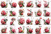 Whimsical Spring Snail Clipart, an Illustration by Craft Nest (Thumbnail 6 of 12)
