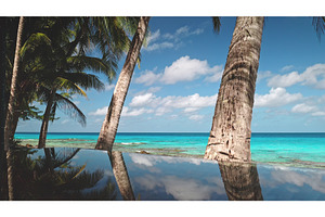 Infinity pool reflecting Rangiroa, a Nature Photo by Goinyk