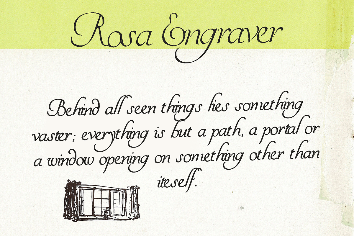 Rosa Engraver - Vintage Script Font, a Script Font by Lilithcollageart (Photo 2 of 12)