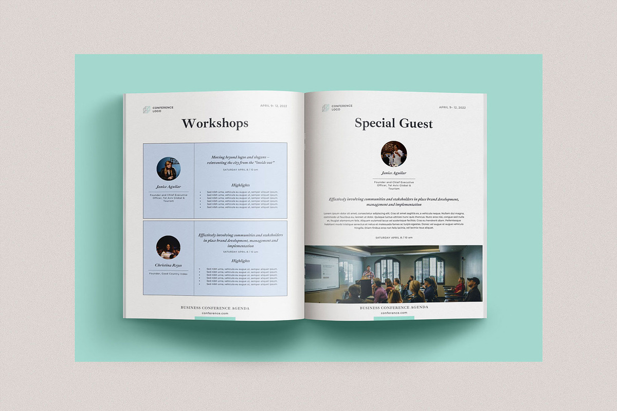 Conference Agenda Canva Template v3, a Magazine Template by 3.14&Co (Photo 5 of 8)