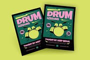 Drum Lessons Flyer Template, a Flyer Template by megarez (Thumbnail 2 of 3)