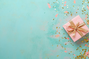 Gift box on colorful background, a Photo by Beautiful things