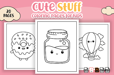 Cute Stuff Coloring Pages Kids - Kdp, an Education Illustration by Sultana177