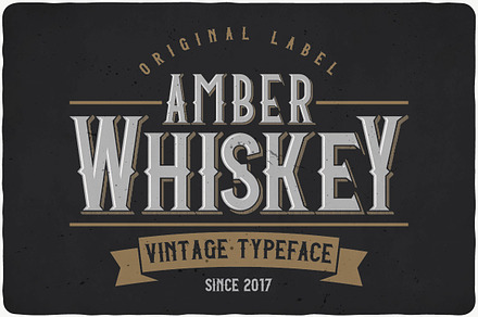 Amber Whiskey Typeface, a Symbol Font by Vozzy Vintage Fonts