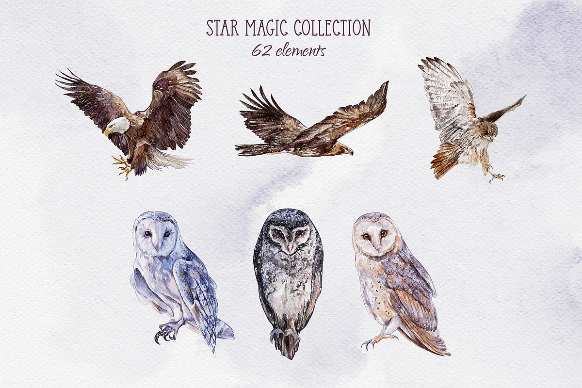 Star Magic Watercolor Collection, a Decorative Illustration by Yakovleva Margarita (Photo 6 of 11)