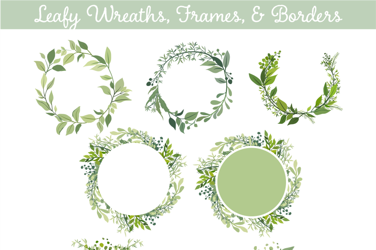 Greenery 2 - More Leaves & Wreaths, an Illustration by Kelly Jane Creative (Photo 4 of 4)
