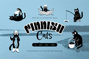 25 Finnish Cats Nordic Illustrations, an Animal Illustration by helenreveur (Thumbnail 1 of 10)