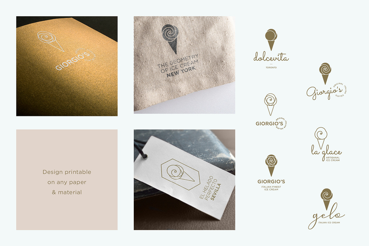 Luxury Ice Cream Kit, a Branding & Logo Template by volume 1 visual design (Photo 7 of 20)
