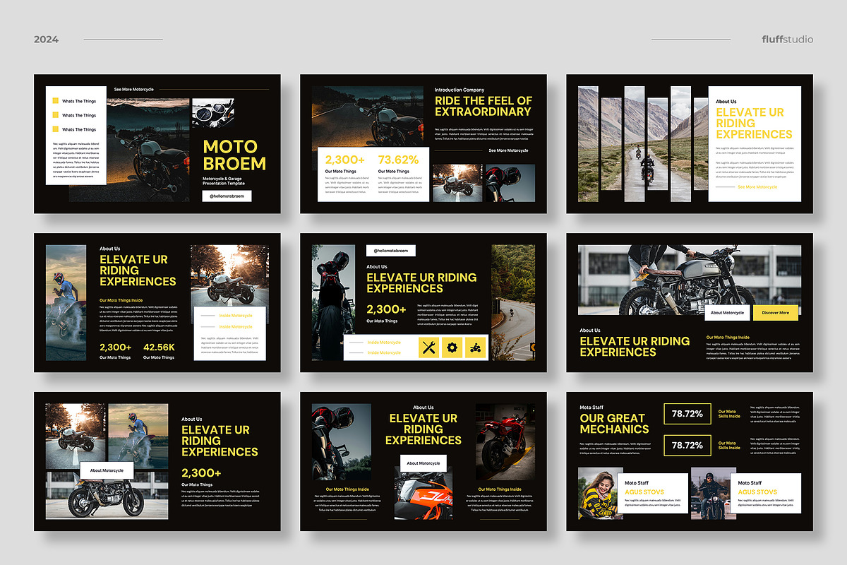 Motorcycle Google Slides Template, a Presentation Template by fluffstudio (Photo 2 of 4)