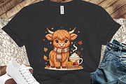 Fall Highland Cow Ghost Halloween, an Illustration by designcity5 (Thumbnail 7 of 8)