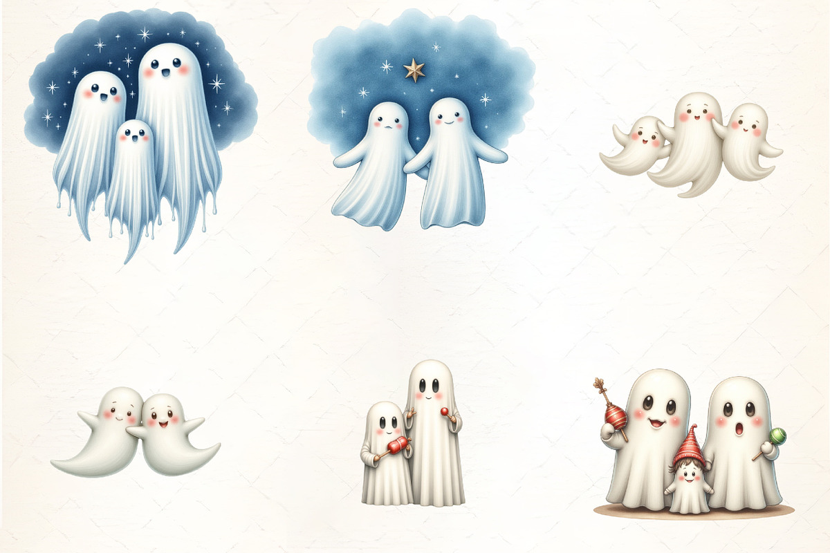 Ghost Family Clipart, an Illustration by CrexoraLab (Photo 4 of 5)