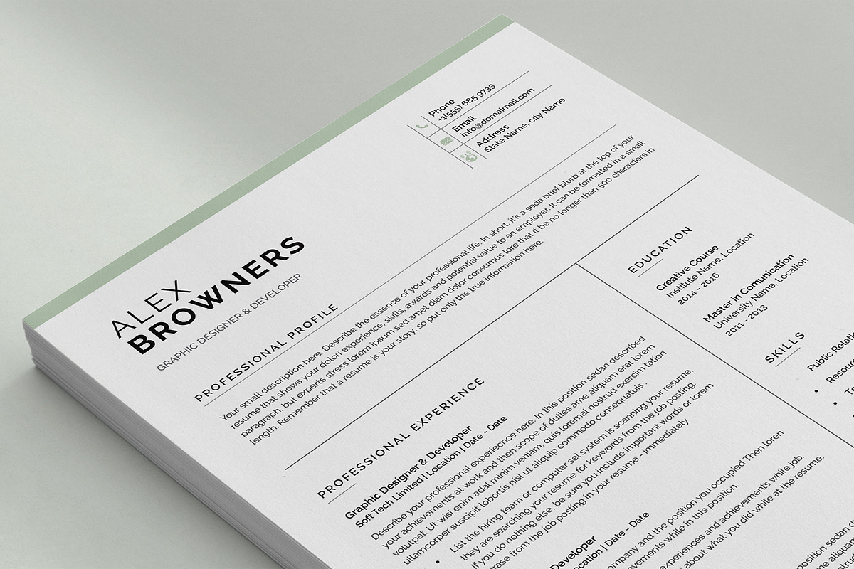 Graphic Designer Resume, a Resume Template by DesignDevisers (Photo 7 of 12)