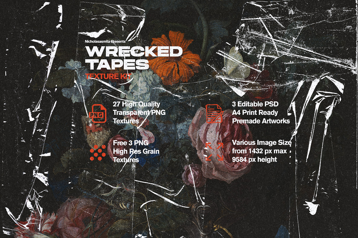 Wrecked Tapes Texture Kit, a Texture Graphic by nicholasasmita (Photo 2 of 10)