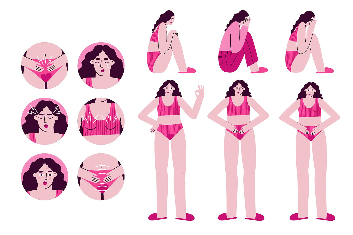 PERIOD: stickers, cliparts, patterns, a Healthcare Illustration by Elliko shop (Photo 4 of 9)