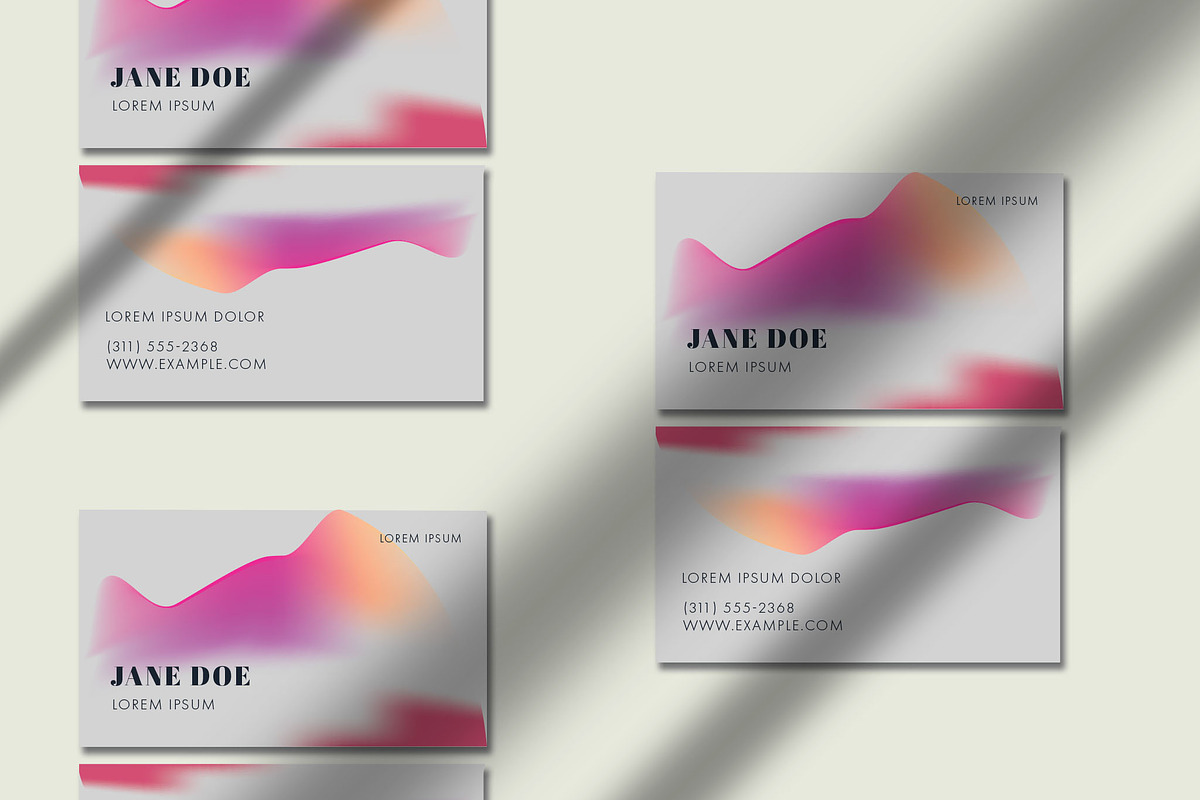 Buisness Card With Pink Gradient, a Business Card Template by wavebreak