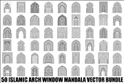 Islamic Arch Window Mandala Bundle, an Illustration by Artivon (Thumbnail 1 of 45)