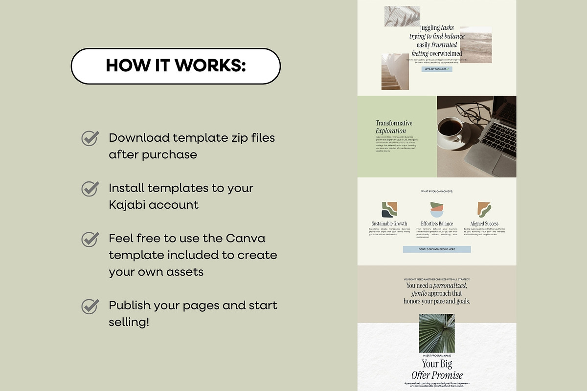 Aurora Kajabi Sales Page Template, a Landing Page Template by Odd Creatives (Photo 5 of 6)