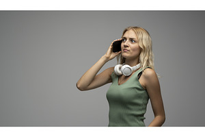 Confused young woman talking on, a Person Photo by volodymyrshtun13795