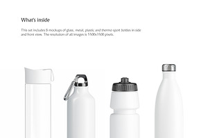 Sport Bottles Mockups Set