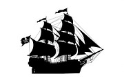 Sailboat, Cargo & Pirate Ship Bundle, an Illustration by hafijul (Thumbnail 8 of 9)