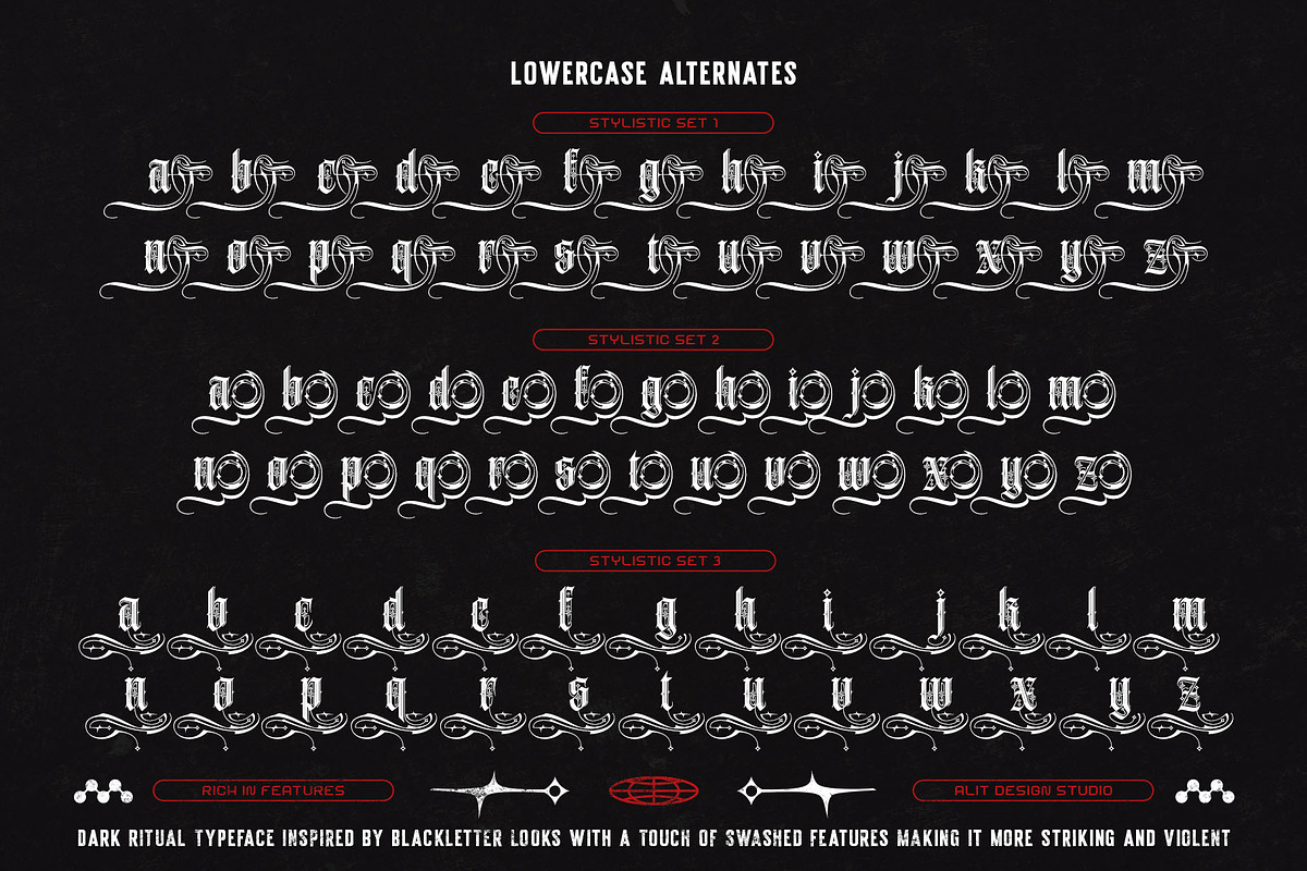 Dark Ritual Typeface, a Blackletter Font by alit design (Photo 12 of 20)