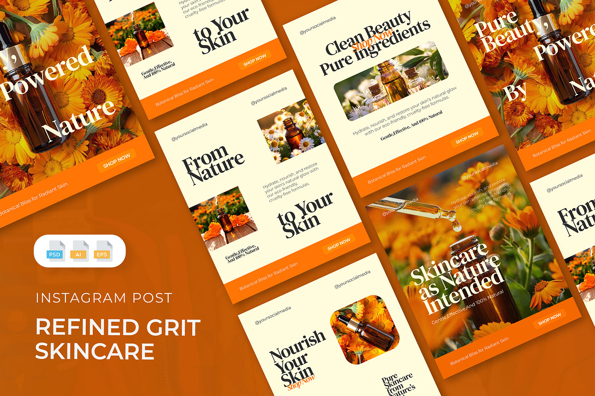 Refined Skincare - Instagram Post, a Social Media Template by AQR Studio