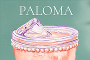 Paloma Watercolor Cocktail, a Food Illustration by Olexandra Mur (Thumbnail 2 of 3)