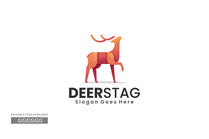 Deer Stag Gradient Colorful Logo