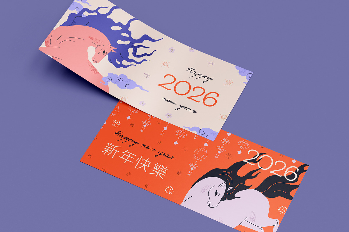 Happy New Year of horse 2026 cards, a Background Graphic by Good Studio (Photo 11 of 12)