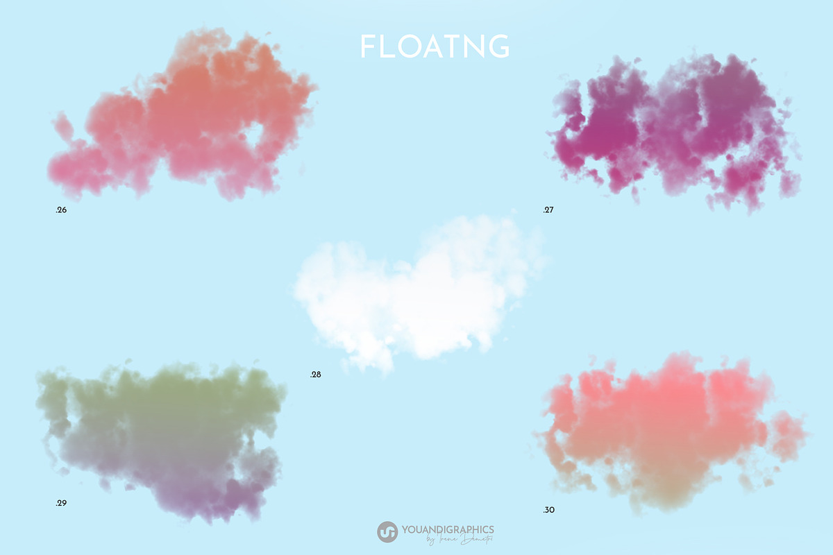 Floating Colorful Clouds | PNG/PSD, a Graphic by Youandigraphics (Photo 14 of 14)
