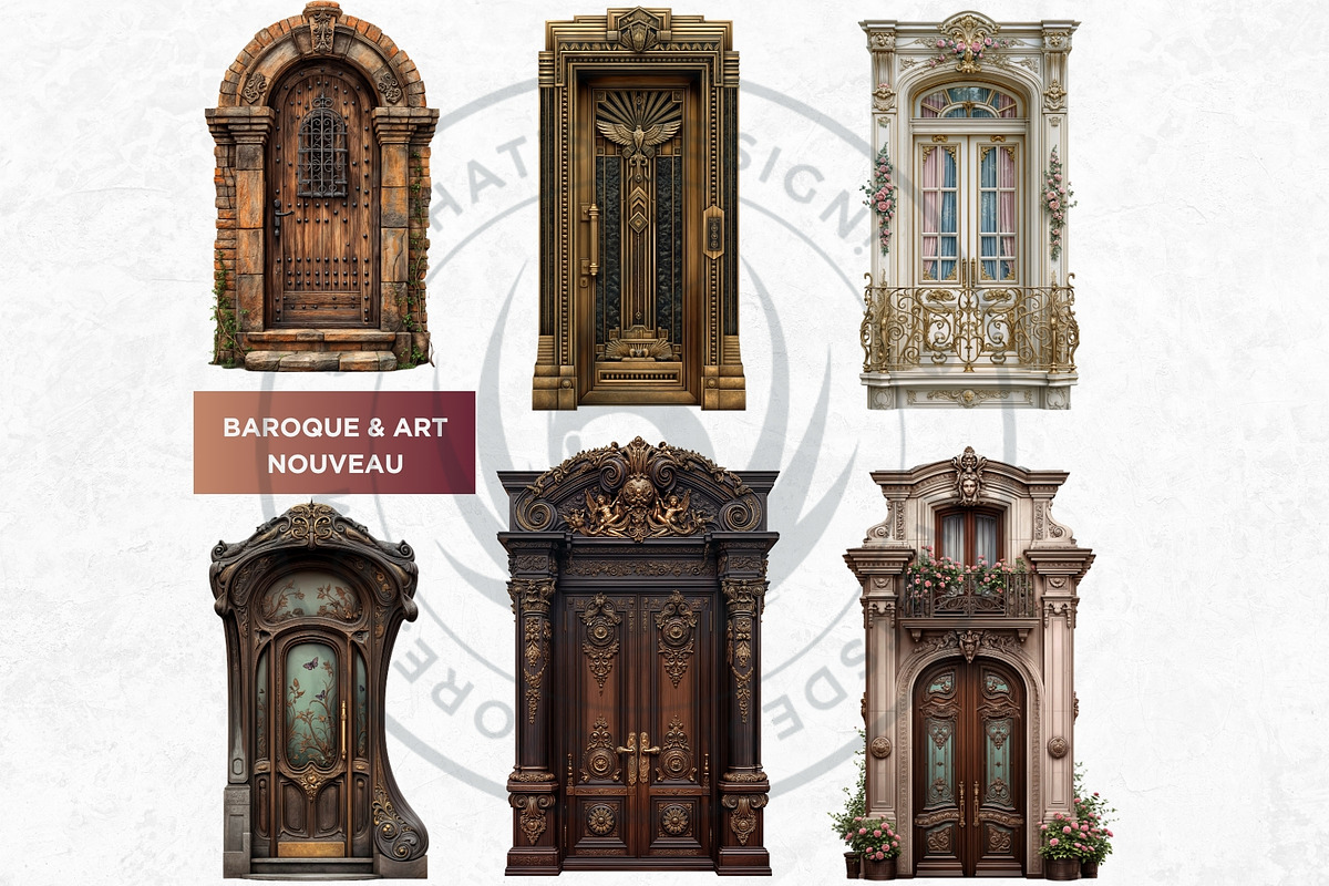 World Architecture Doors and windows, a Decorative Illustration by ThatsDesignArt (Photo 6 of 10)