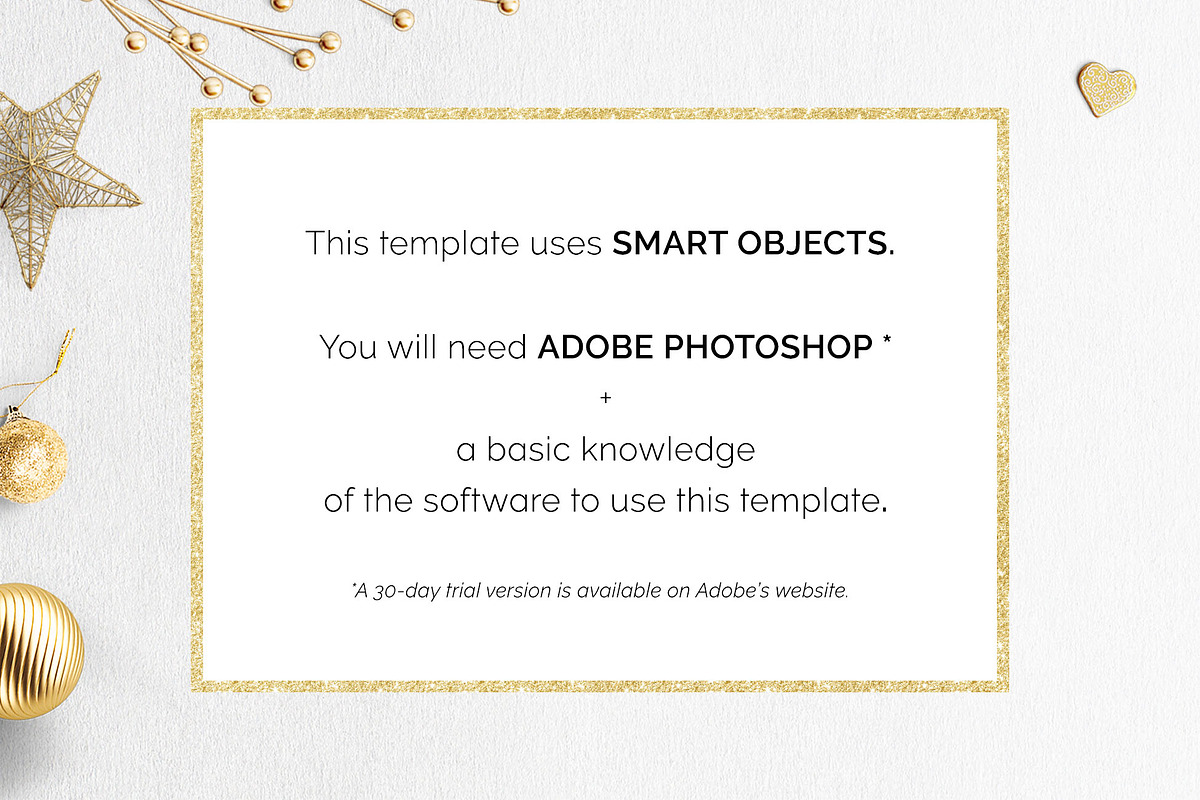 Christmas Card Photoshop Template, a Card Template by Nifty Template Studio (Photo 7 of 8)