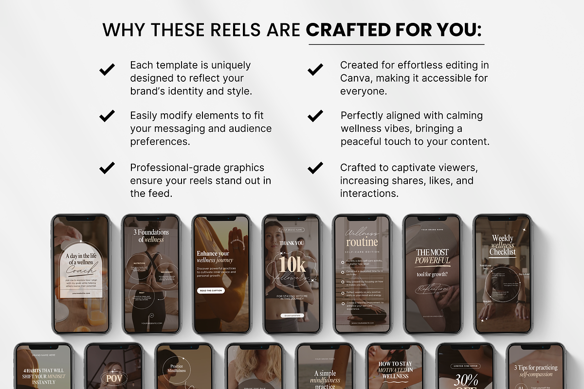 Wellness Instagram Reels Templates, a Social Media Template by DigiPax (Photo 8 of 11)