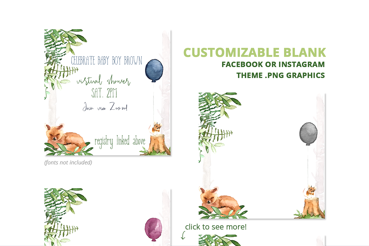Virtual Baby Shower - Woodland, an Invitation Template by plaidGecko (Photo 4 of 5)