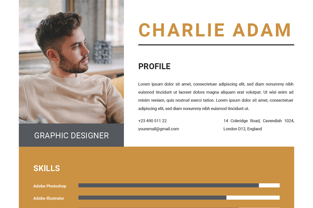 Creative Personal Resume Template, a Resume Template by Jiwstudio (Photo 3 of 3)