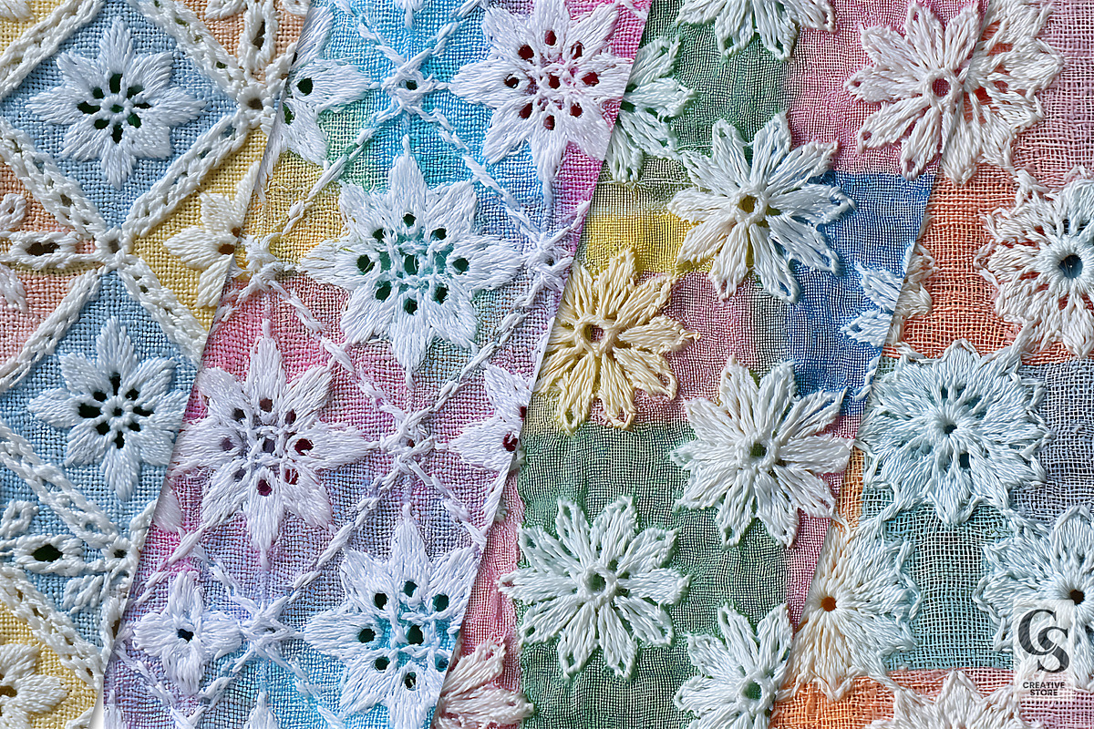 Pastel Chikankari Embroidery Pattern, a Pattern Graphic by Creative Store (Photo 2 of 5)