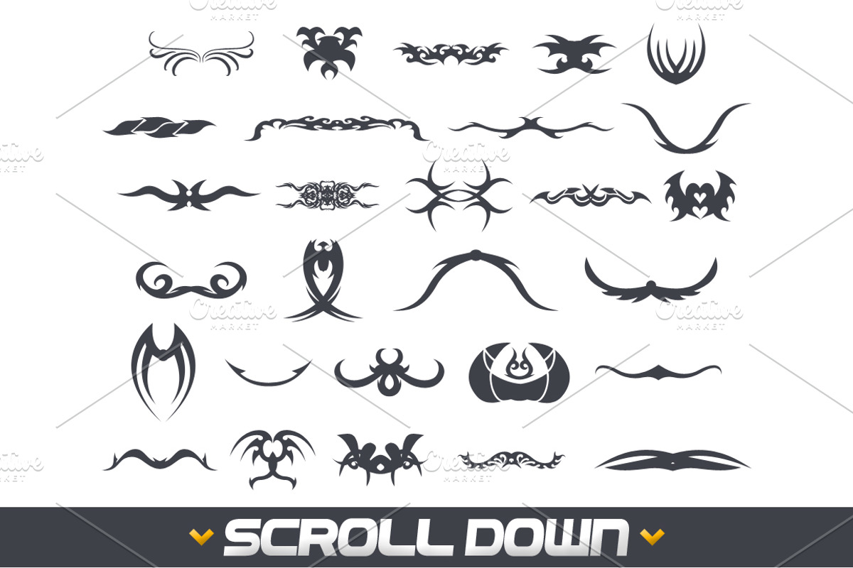 50 Tribal Custom Shapes, a Shape Add-On by VectorMedia (Photo 2 of 2)