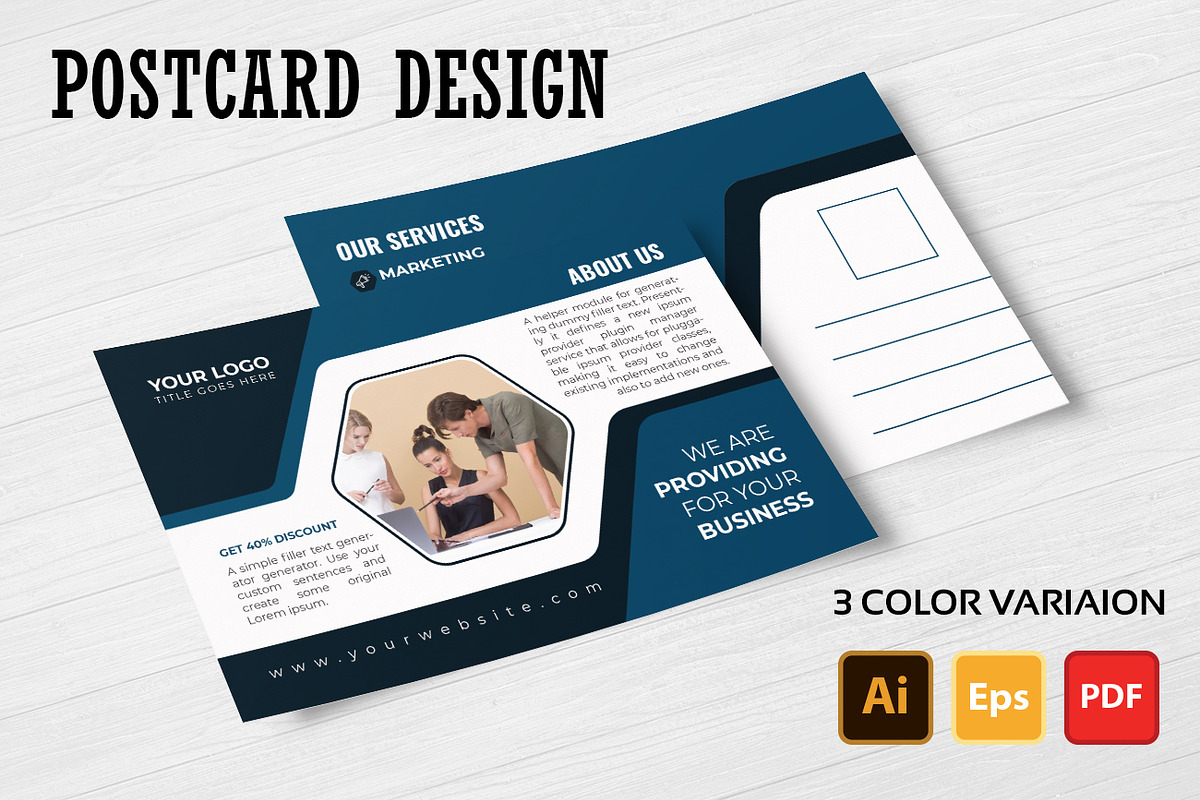 Corporate Postcard Design, a Card Template by Studio Retouch (Photo 1 of 4)