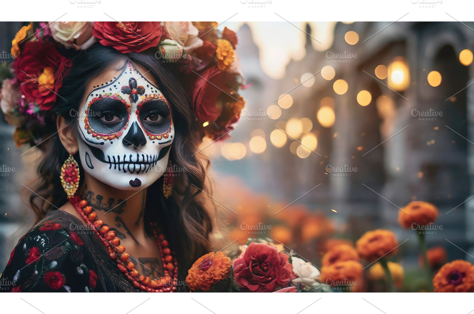 A woman with traditional Dia de los, an Arts & Entertainment Photo by Igor Tichonow