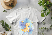 dinosaurs in space watercolorclipart, a Transportation Illustration by Opor (Thumbnail 4 of 11)