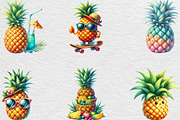Pineapple Watercolor Clipart, an Illustration by Black Bird Studio (Thumbnail 2 of 6)