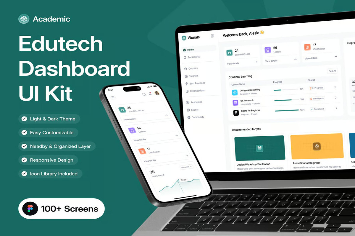 Academic - Edutech Dashboard UI Kit, an UI Kit Template by Lumina_ui_ux202 (Photo 1 of 7)