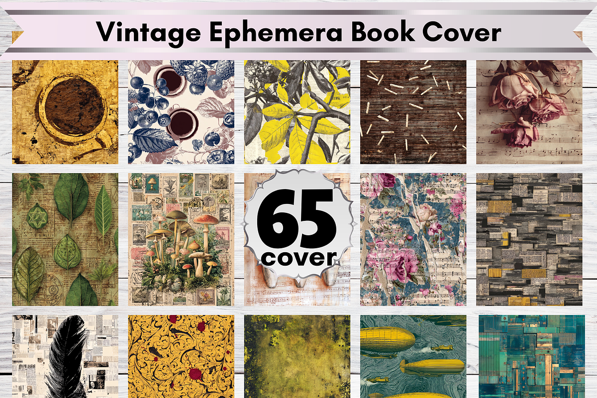 65 Vintage Ephemera Book Cover, a Brochure Template by LA Design (Photo 1 of 9)