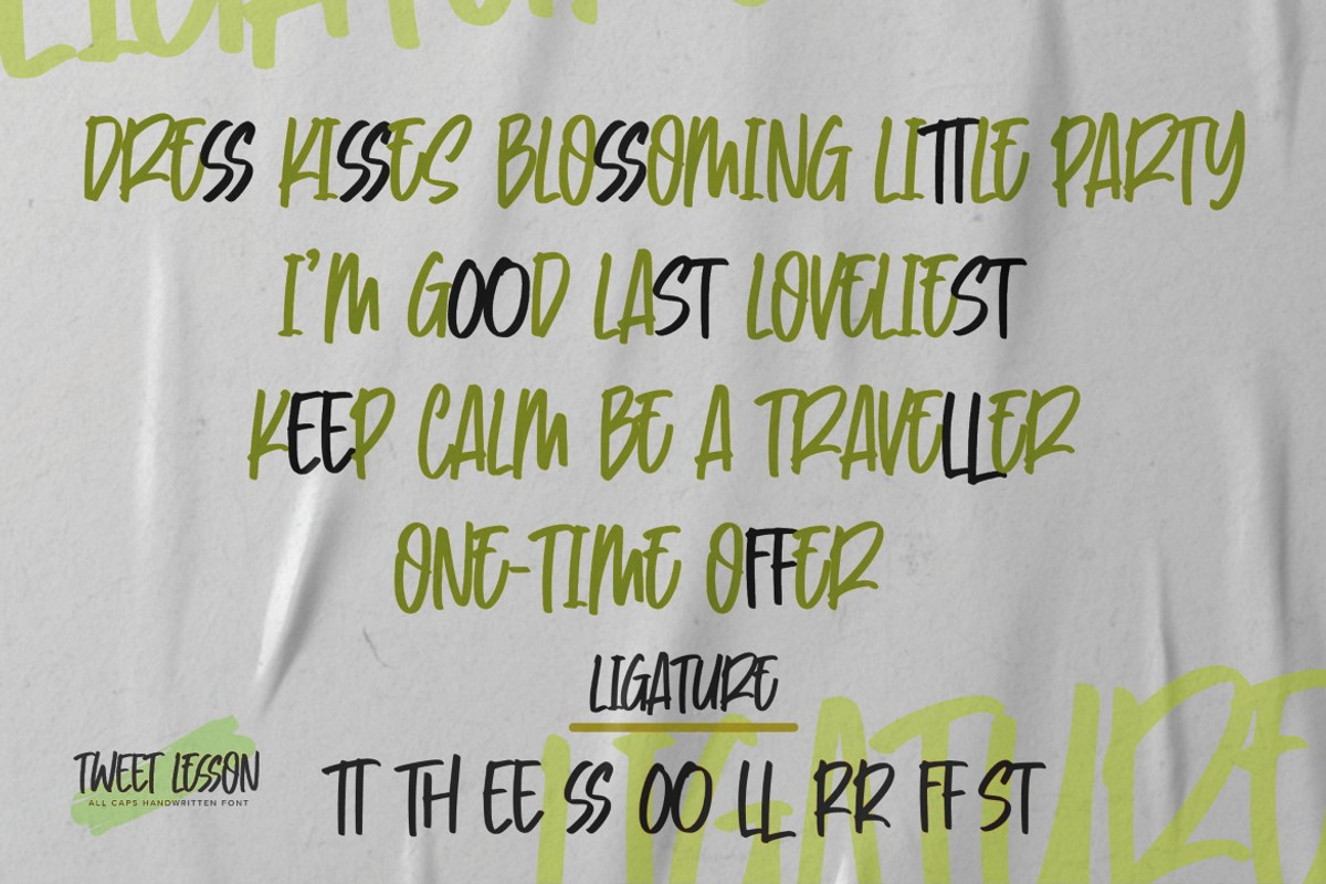 Tweet Lesson- All Caps Handwritten, a Font by Gassstype (Photo 7 of 8)