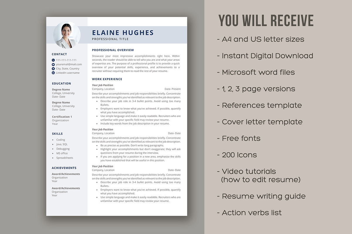 Clean Resume Template | CV for word, a Resume Template by aivos (Photo 6 of 7)