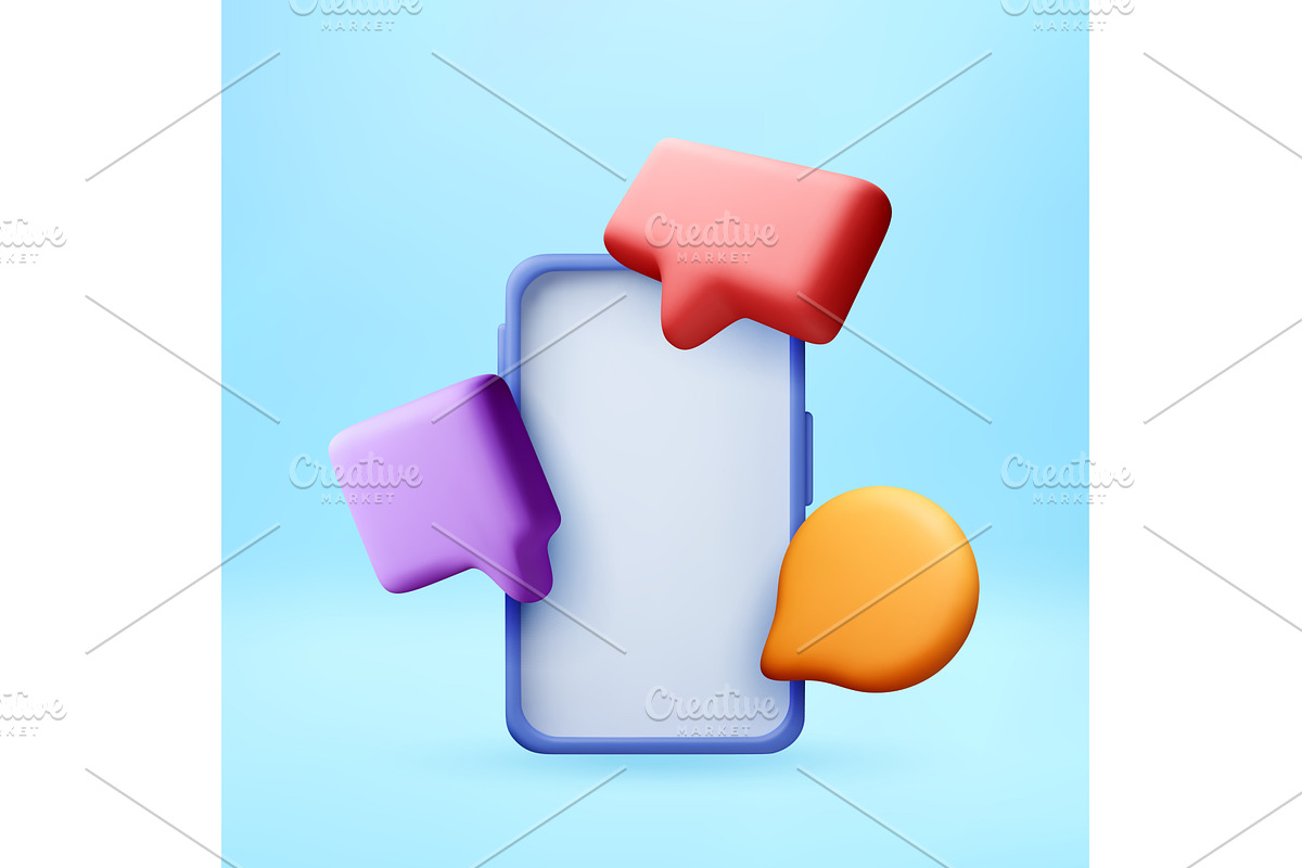 Smartphone with 3d notification, an Object Illustration by Abscent