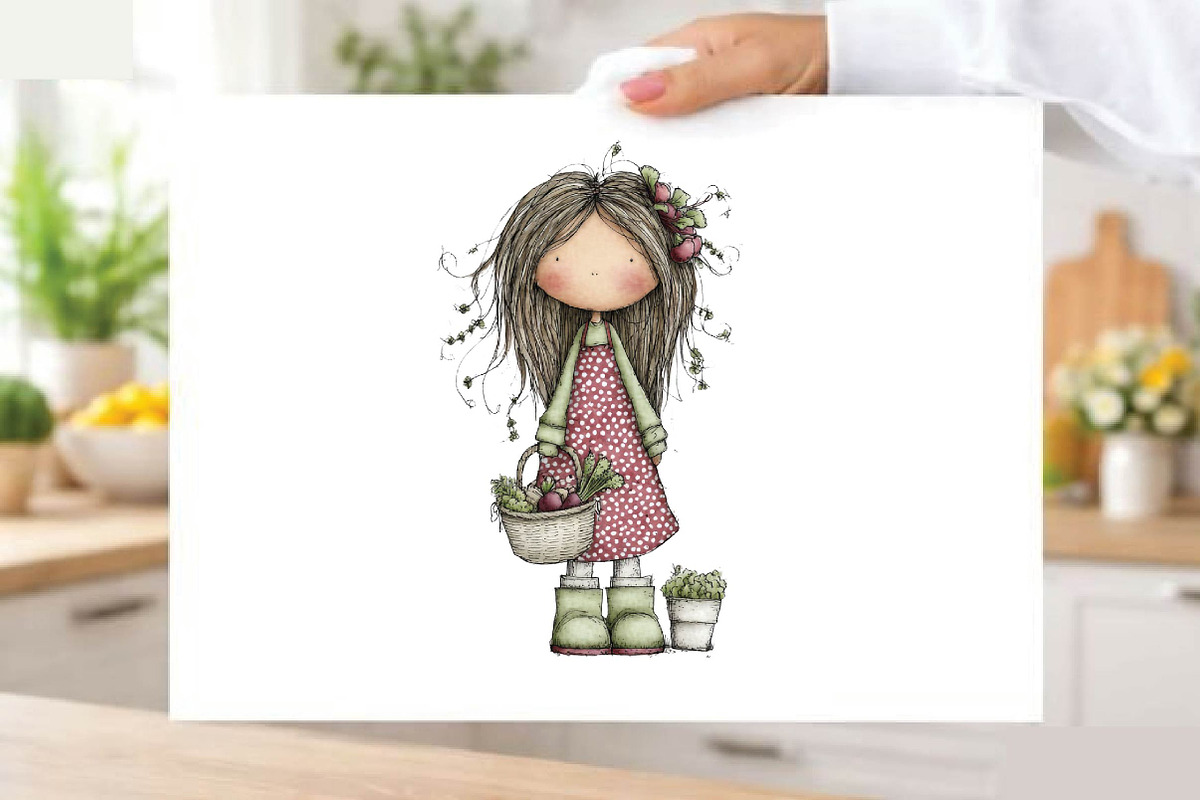 Whimsical Little Girls Gardening C, an Empty State Illustration by SVGArt (Photo 8 of 9)