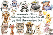 Boho Baby Clipart Bundle Boho Animal, an Illustration by DreamCafeArt (Thumbnail 1 of 7)