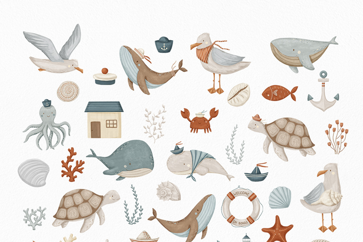 Sea Voyage. Kids graphic collection, an Animal Illustration by polikarpovaart (Photo 8 of 9)